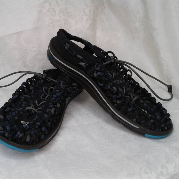 KEEN UNEEK Black Blue Paracord Outdoor Sport Sandals Braided EU 41: US 9.5W/8M - Picture 2 of 10